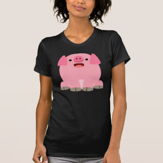 Chemise T-shirt Femme Cochon En Cartoon Oinking