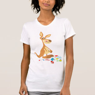 Chemise T-shirt Femme Kangourou, joli dessin animé