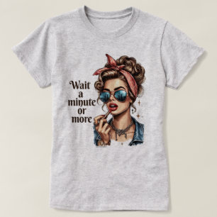 Chemise T-shirt Fille Rétro Impertinente – Attends