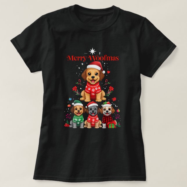 Chemise T-shirt Joyeux Woofmas (Design devant)