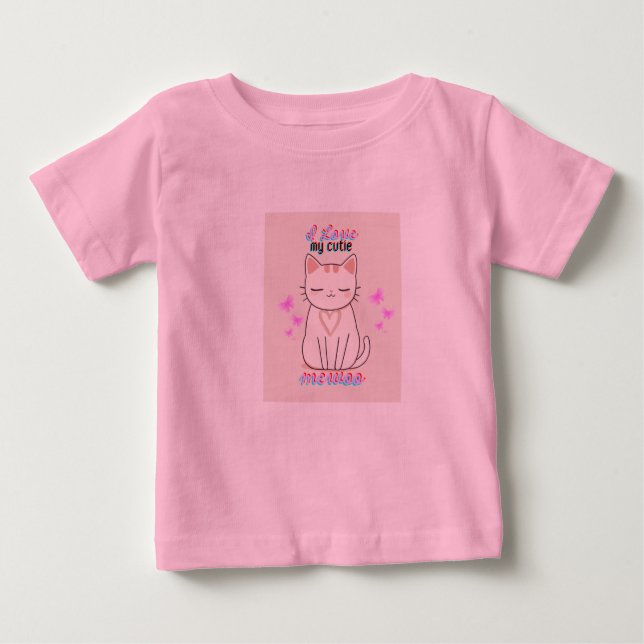 CHEMISE T-SHIRT KAWAII CHAT POUR FILLE ENFANTS (Devant)
