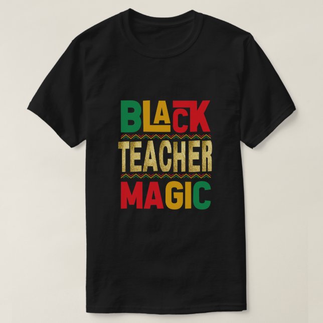 Chemise T-shirt Magie des Enseignants Noirs – Homm (Design devant)