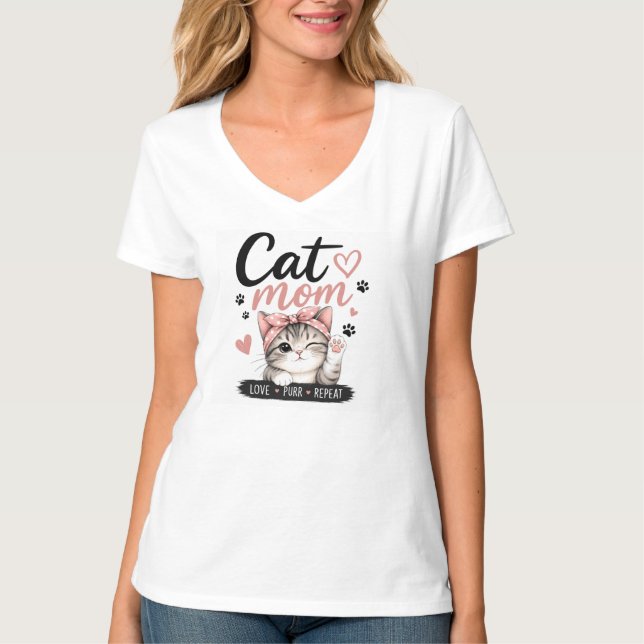CHEMISE T-SHIRT MAMAN CHAT (Devant)