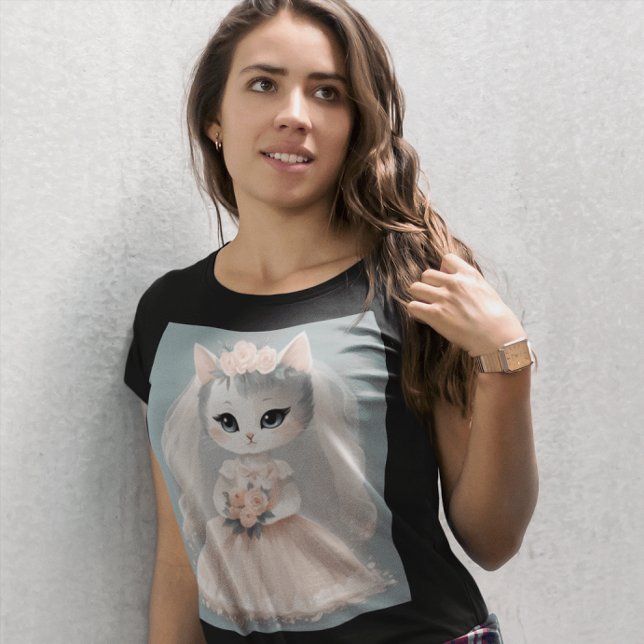 CHEMISE T-SHIRT MARIÉE CHAT (Créateur téléchargé)