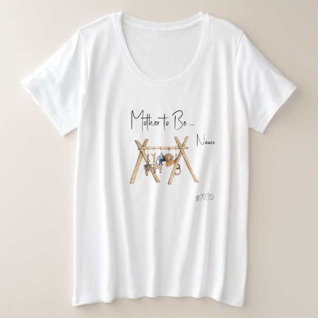 Chemise T-Shirt Mère à être Boho Baby shower Plus  (Design devant)