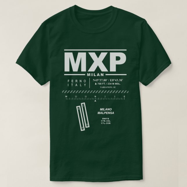 Chemise T-Shirt MXP de l'aéroport de Milan Malpens (Design devant)