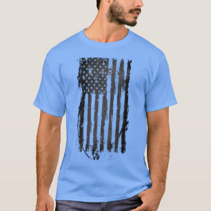 Chemise T-shirt noire en détresse avec drapeau amé