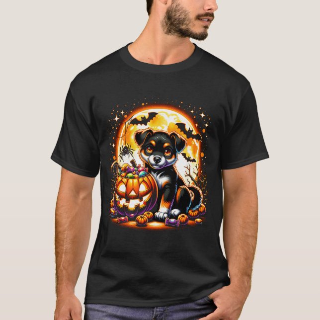 Chemise T-shirt pour chiot Halloween5 (Devant)