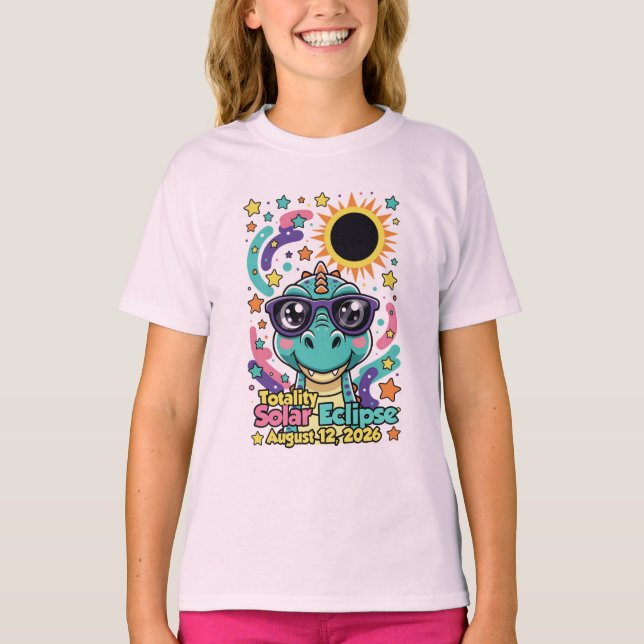 Chemise T-shirt pour enfants dinosaure Éclipse sol (Devant)