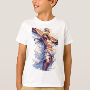 Chemise T-shirt pour enfants Jésus sur la Croix ch