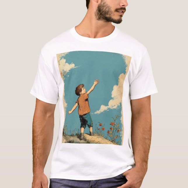 "Chemise T-Shirt pour garçon tiré à la main - Grap (Devant)