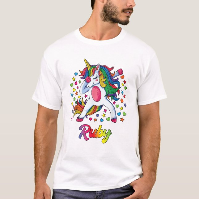 Chemise T-shirt Ruby personnalisé avec un nom de f (Devant)