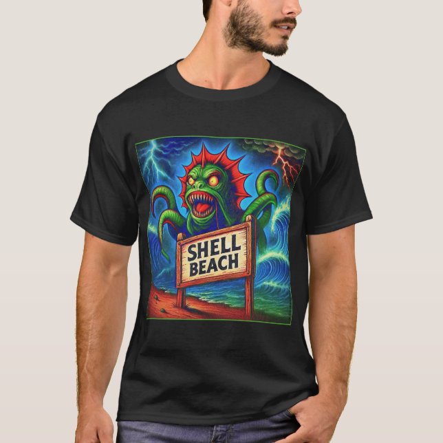 CHEMISE T-SHIRT SHELL BEACH TERROR.   (Devant)