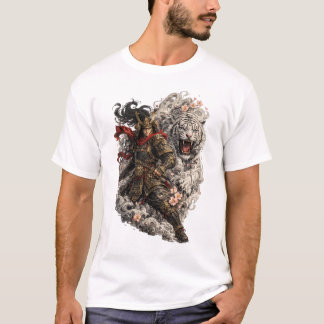 Chemise T-Shirt Tatouage de Tigre Samouraï Japonai