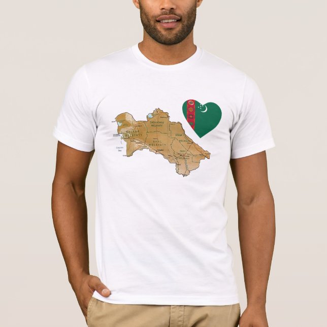 Chemise T-Shirt Turkménistan - Drapeau (Devant)