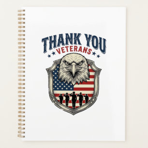 Chemise Thank You Veterans Patriotic Eagle Shield_
