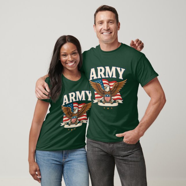 Chemise Tshirt Bouclier Drapeau de l'Armée (Unisexe)