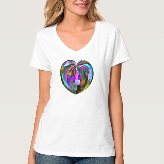 Chemise Tshirt Cœur en Verre Coloré (Devant)