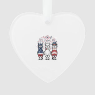 Chemise vectorielle vintage de lama patriotique fe