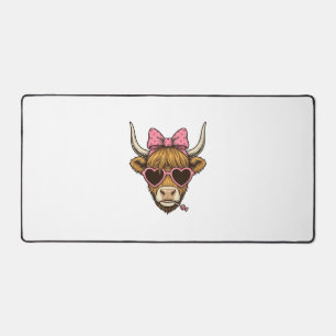Chemise Vintage Cute Highland Cow Heart Lunettes D
