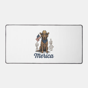 Chemise Vintage Merica Cowboy Chien Drapeau Améric