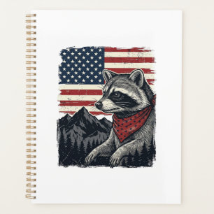 Chemise vintage patriotique Raccoon Mountain Flag