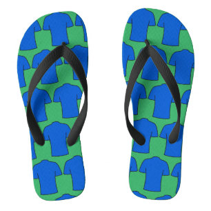 Chemises de football design en tongs bleus
