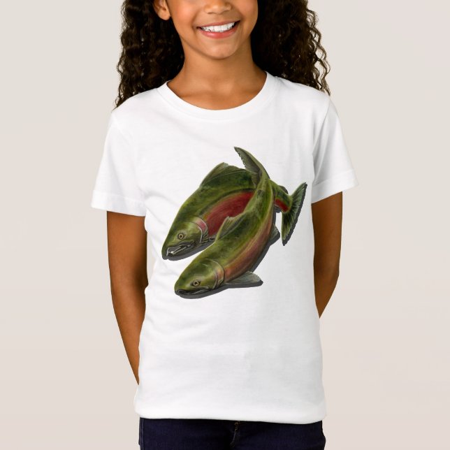 Chemises de pêche pour enfants Coho Saumon T-shirt (Devant)