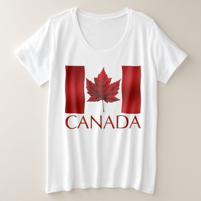 Chemises Drapeau Canada Personnalisées Plus Taille (Design devant)