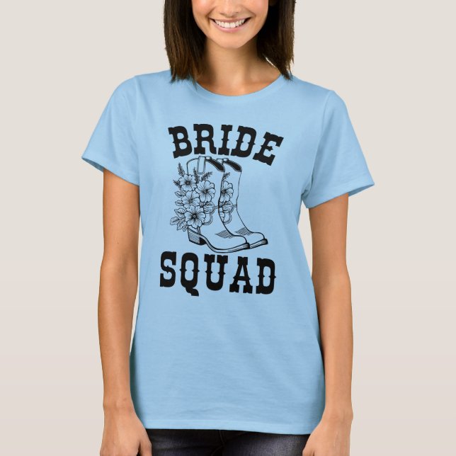 Chemises Florales Mariée Équipe T-Shirt (Devant)