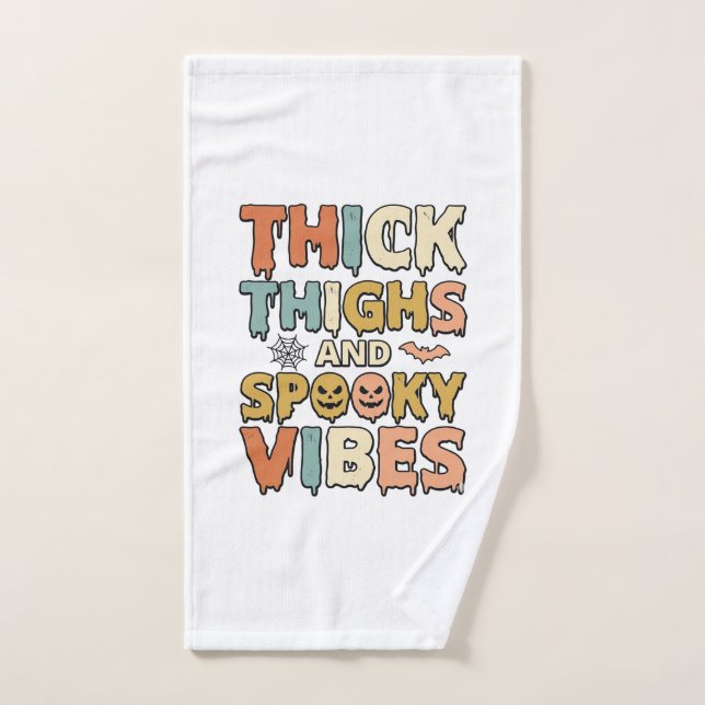 Chemises Halloween Thick Thighs et Spooky Vibes_1 (Serviette à main)