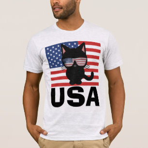 CHEMISES POUR HOMME T-SHIRTS CHAT PATRIOTIQUES