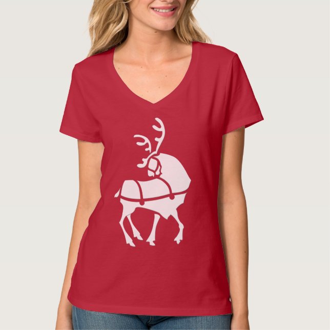 Chemises Reindeer de Noël T-shirts de vacances pou (Devant)