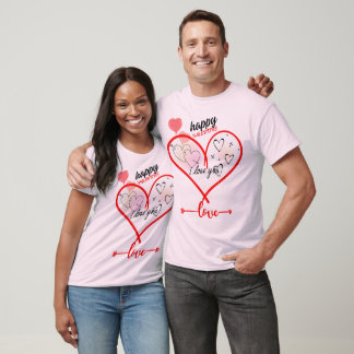 Chemises T-Shirts Couple de l'Amour Jumelé Valenti