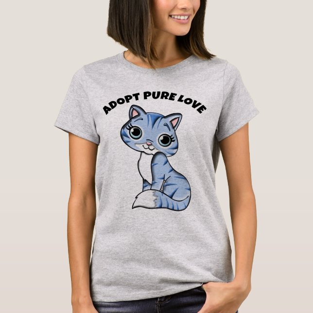CHEMISES T-SHIRTS POUR L'ADOPTION DE CHATS, ADOPTE (Devant)