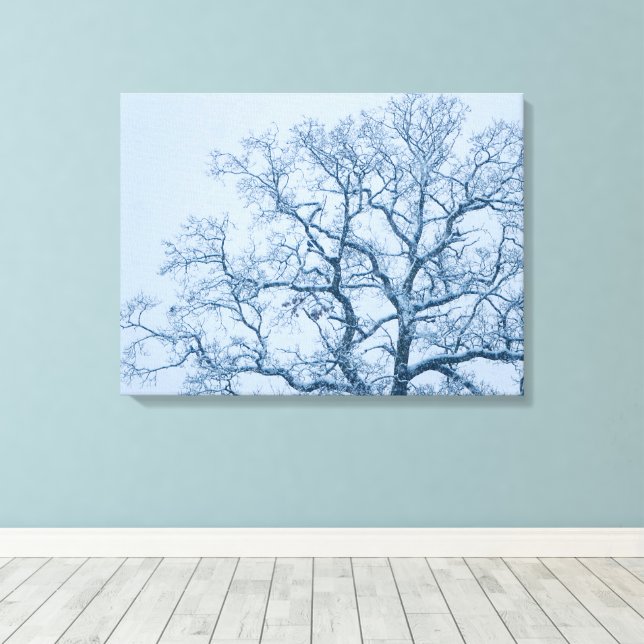 Chêne dans la neige Impression sur toile (Insitu (Plancher de Bois))