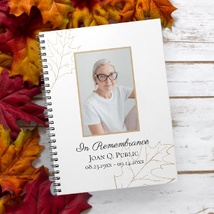 Chêne d'automne Feuille Funeral Memorial Livre d'i