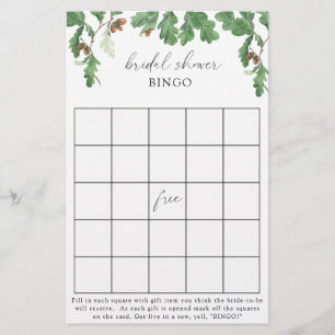 Chêne - Jeu de bingo pour enterrement de vie de je