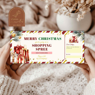 Chèque Cadeau Bonnes Fêtes de Noël Shopping Spree