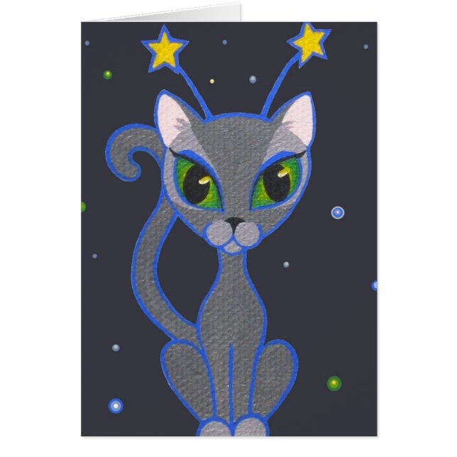 chèque-cadeau "de noir de minou de l'espace" (Devant)