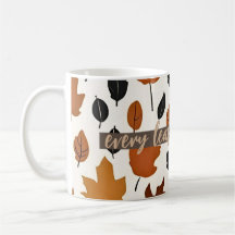 Chèque d'automne Motif Feuille - Mug de texte pers
