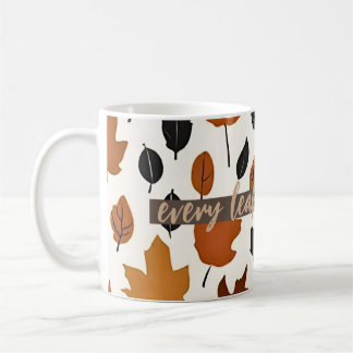 Chèque d'automne Motif Feuille - Mug de texte pers