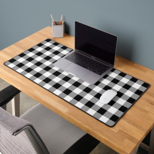 Chèque de bison noir et blanc