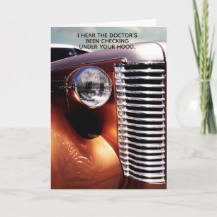 Chèque De Voiture Classique Sous Hood Carte De Bie