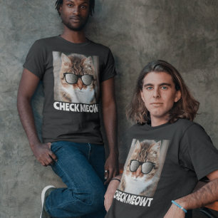 Chèque Meowt, Drôle Mens T-shirt Chat