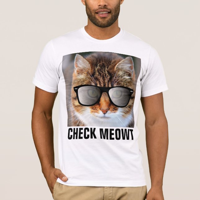 Chèque Meowt, T-shirt Chat Drôle (Devant)