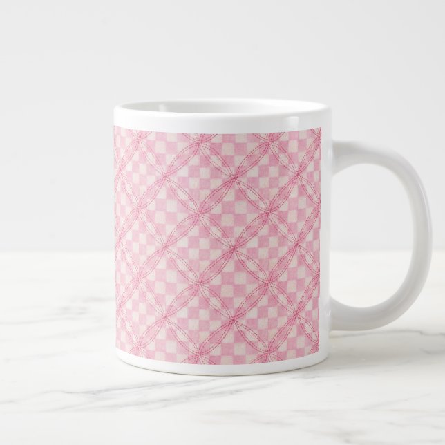 CHÈQUE ROSE QUILT Big White Mug (Droite)