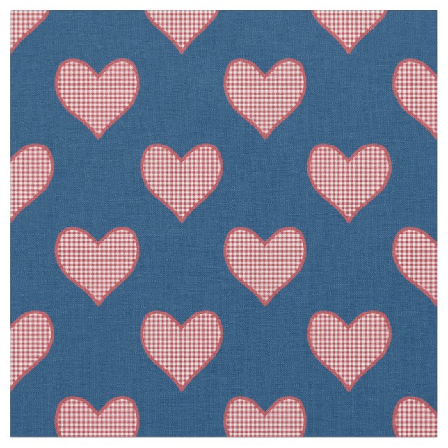 Chèque rouge romantique En vichy Coeurs tissu pers (Fermer)
