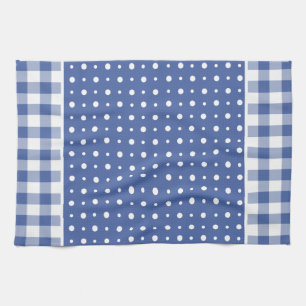 Chèque Serviette de cuisine ou de thé, Pois bleus