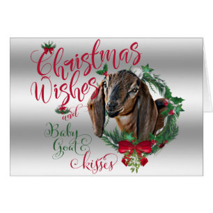 CHÈQUE   voeux de Noël Bébé Chèvre Baisers Nubian 